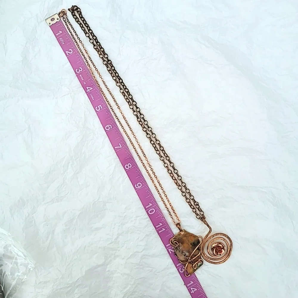 HANDCRAFTED COPPER PENDANT NECKLACES - LOT OF 2 - Picture 6 of 7